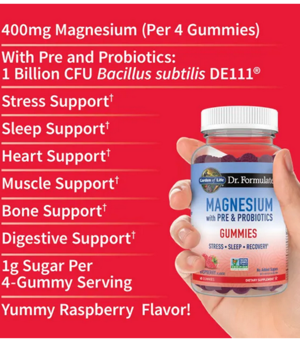 GoL Dr. Formulated Magnesium Gummies Raspberry, 60ct