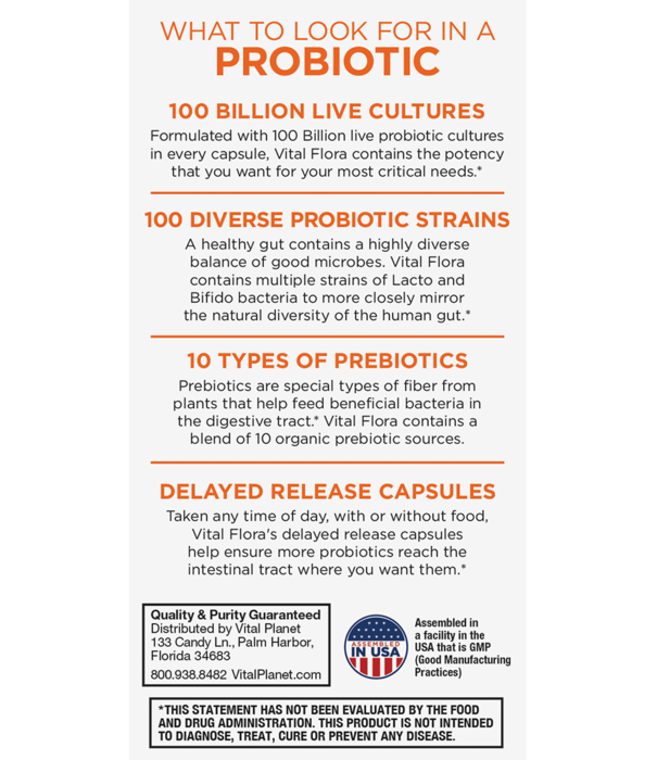 Vital Planet Vital Flora Advanced Biome Probiotic, SS, 30vc