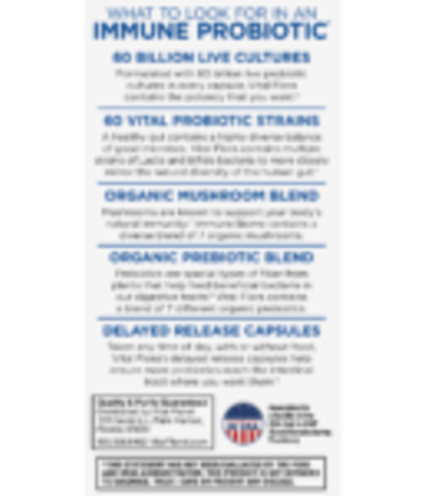 Vital Planet Vital Flora Immune Biome Probiotic, SS, 30vc