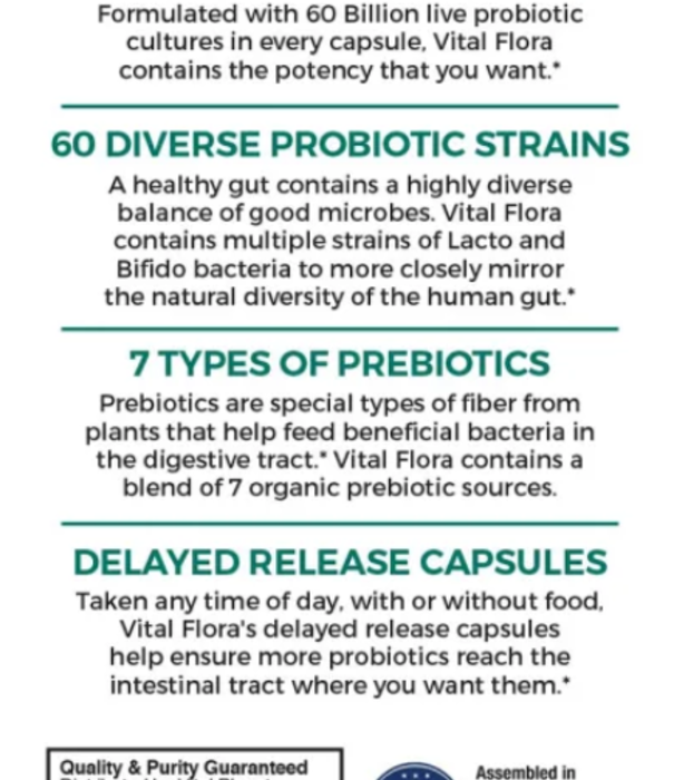 Vital Planet Vital Flora Men's 55+Daily Probiotic, SS, 30vc