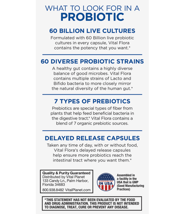 Vital Planet Vital Flora Ultra Daily Probiotic, SS, 30vc