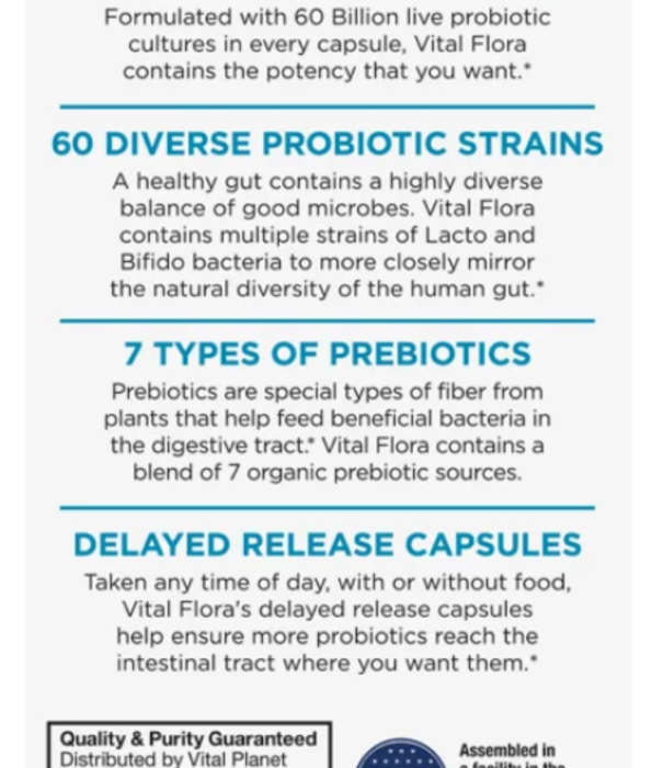 Vital Planet Vital Flora Men's Daily Probiotic, SS, 30vc