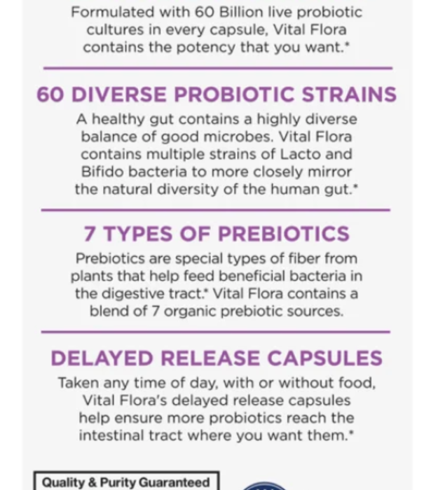 Vital Planet Vital Flora Women's 55+ Daily Probiotic, SS, 30vc