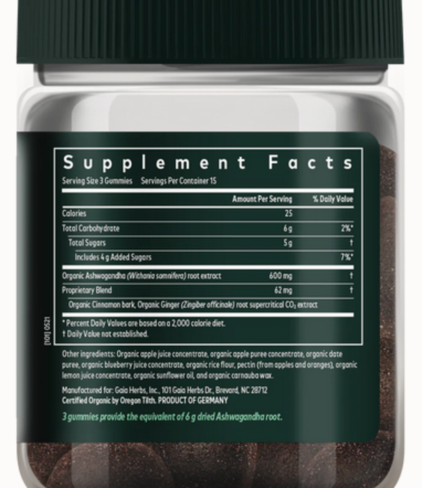 GAIA HERBS Gaia Ashwagandha Gummies, Organic, 45ct.