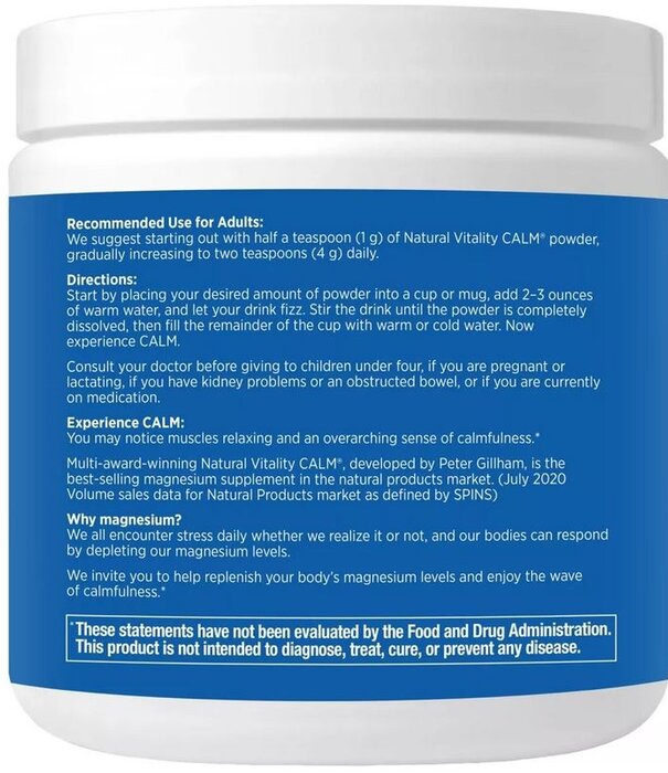 Natural Vitality Calm, Raspberry Lemon, Tub, 8oz.