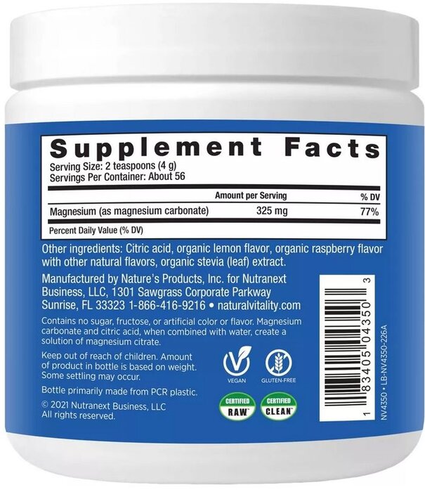 Natural Vitality Calm, Raspberry Lemon, Tub, 8oz.