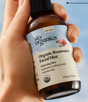 Sky Organics Organic Rose Water Facial Minst, 4oz