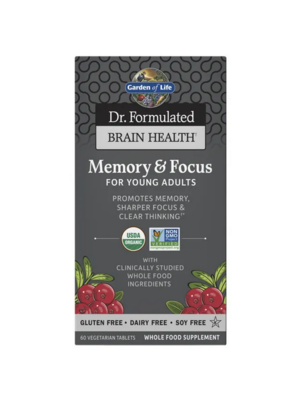 GoL Dr. Formulated Brain Health Org Memory & Focus, Young Adults, 60t - b