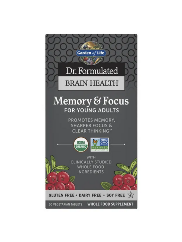 GoL Dr. Formulated Brain Health Org Memory & Focus, Young Adults, 60t - b