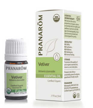 Pranarom Organic Vetiver Oil, 5ml.