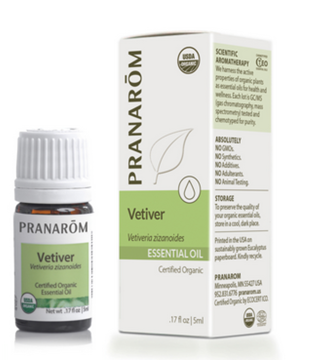 Pranarom Organic Vetiver Oil, 5ml.