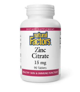 Natural Factors Zinc Citrate 15mg 90tb.