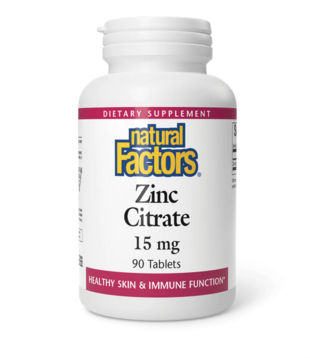 Natural Factors Zinc Citrate 15mg 90tb.