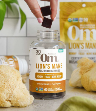 Om Mushroom Lions Mane Mushroom Gummy, 60ct