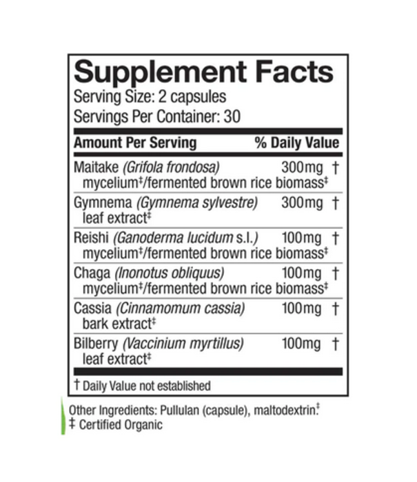 Host Defense MycoBotanicals Blood Sugar, 60cp -DISCO
