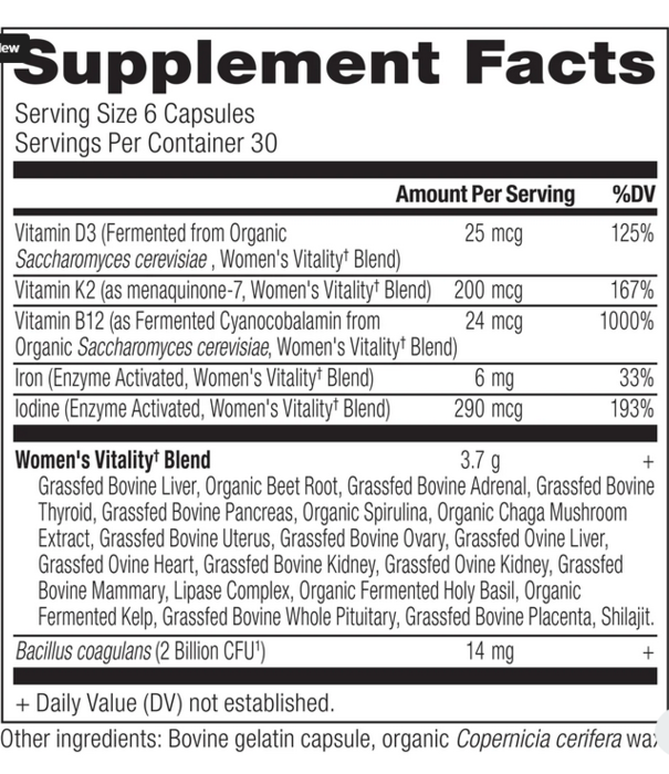 Ancient Nutrition Ancient Nutrition Women's Vitality Blend Glandular, 180ct