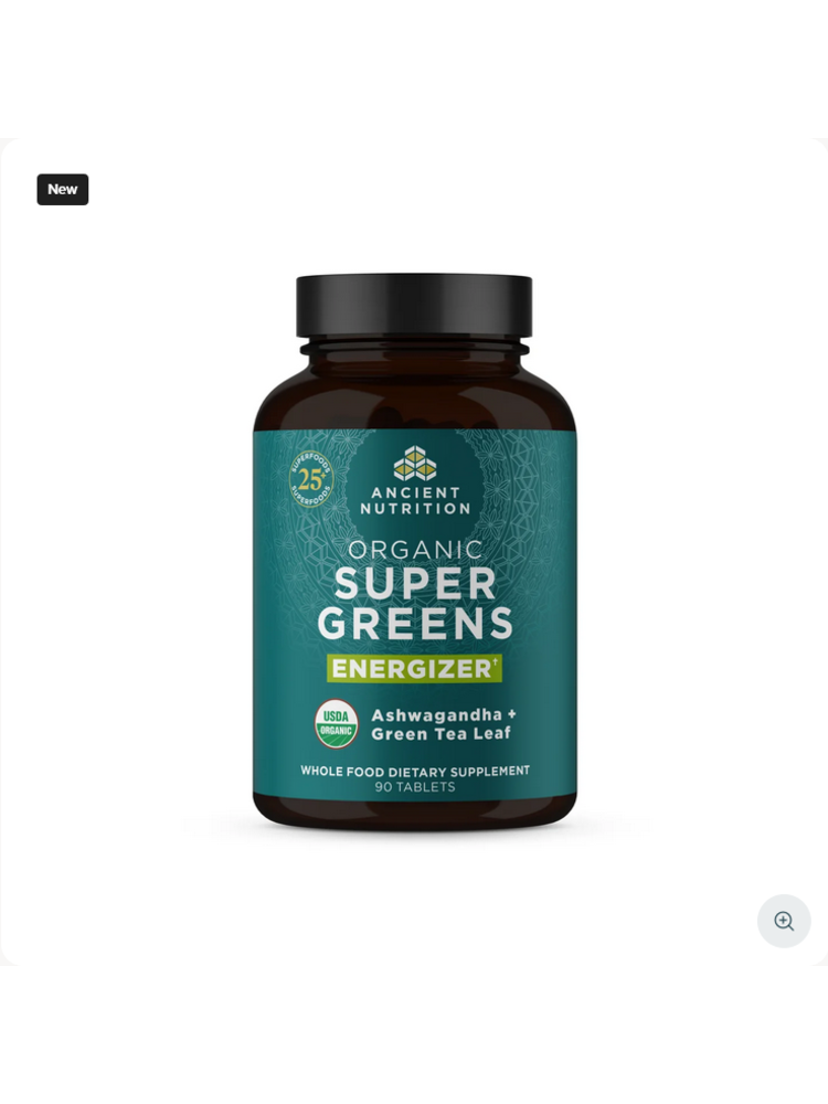 Ancient Nutrition Ancient Nutrition Super Greens Energize, Organic, 90tb.