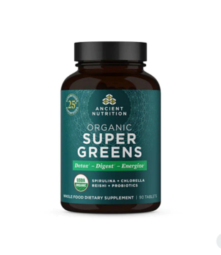 Ancient Nutrition Super Greens, Organic, 90tb.