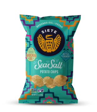 Siete Kettle Chips, Sea Salt, 5.5oz.