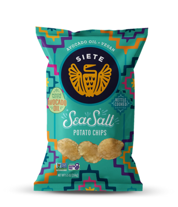 SIETE Siete Kettle Chips, Sea Salt, 5.5oz.