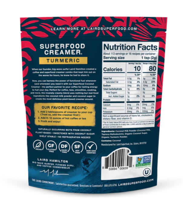 LAIRD SUPERFOOD Laird Superfood Creamer, Turmeric, 8oz.