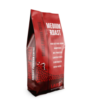 Laird Superfood Peruvian Coffee, Medium Roast, Ground, Organic, 12oz.
