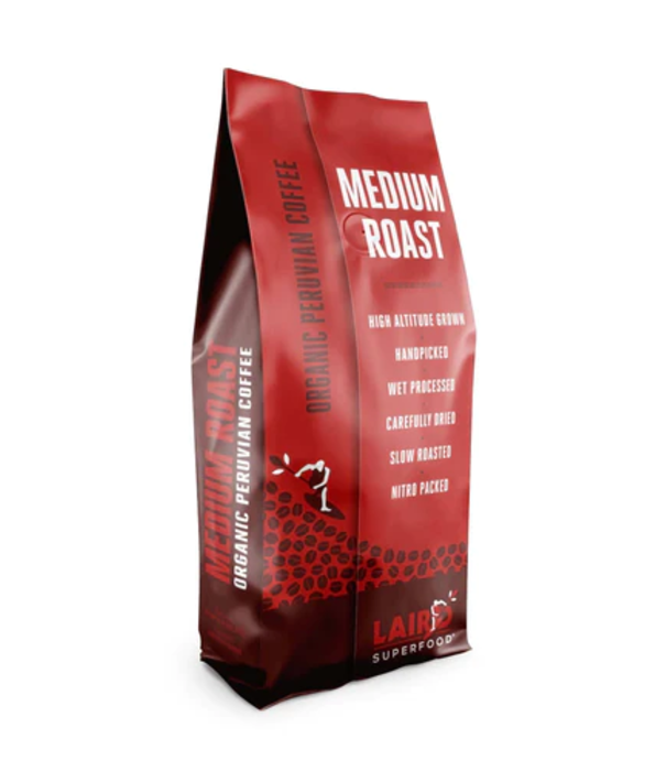 LAIRD SUPERFOOD Laird Superfood Peruvian Coffee, Medium Roast, Ground, Organic, 12oz.