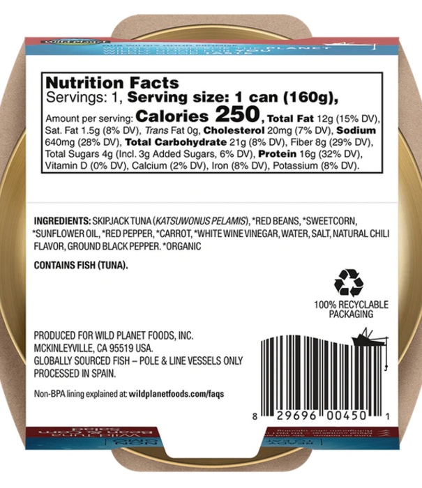 Wild Planet Wild Tuna, Bean & Corn Salad, 5.6oz.