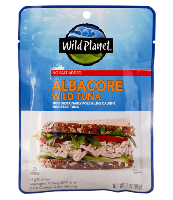 Wild Planet Wild Tuna, Albacore, No Salt, 3oz.
