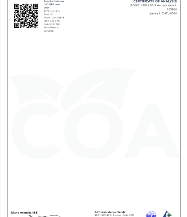 LUNA CBD Luna Everyday RELIEF++, 1500mg 1oz.