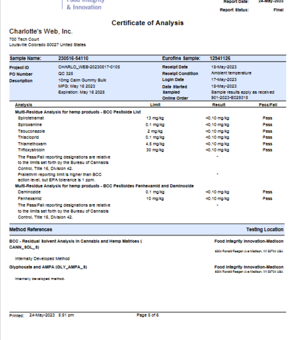 CHARLOTTE'S WEB Charlotte's Web Calm Gummies, Lemon Lime, 60ct