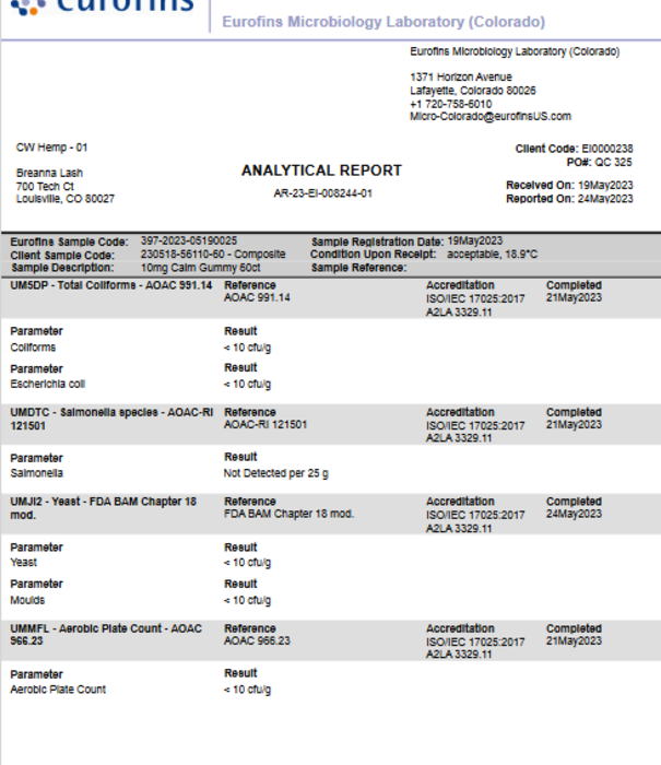 CHARLOTTE'S WEB Charlotte's Web Calm Gummies, Lemon Lime, 60ct