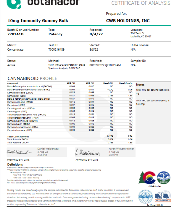CHARLOTTE'S WEB Charlotte's Web Immunity Gummies, Lemon Berry, 60ct