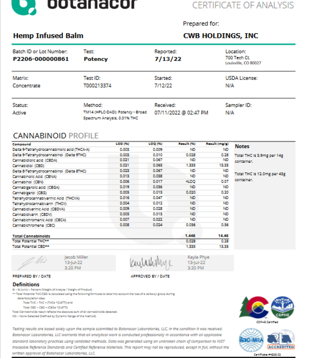 CHARLOTTE'S WEB Charlotte's Web Balm, Scented, 0.5oz.