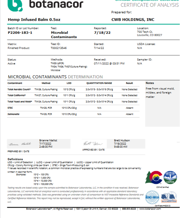 CHARLOTTE'S WEB Charlotte's Web Balm, Scented, 0.5oz.