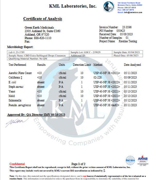 GREEN EARTH MEDICINALS Green Earth Medicinals Oral Formula Cinnamon, 2oz.