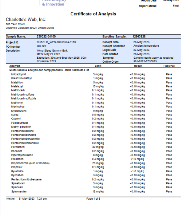 CHARLOTTE'S WEB Charlotte's Web Sleep Gummies, Raspberry, 60ct
