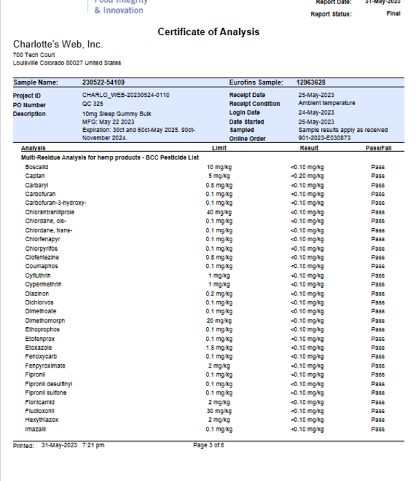 CHARLOTTE'S WEB Charlotte's Web Sleep Gummies, Raspberry, 60ct