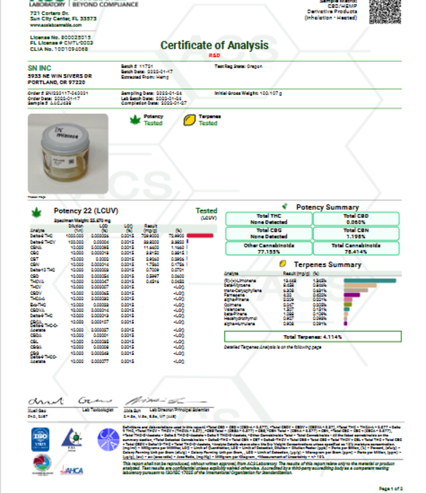 Secret Nature D8 Disposable , Mimosa, Sativa, 1G