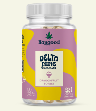 Haygood D9 Gummies, Dragonfruit Sorbet, 15ct