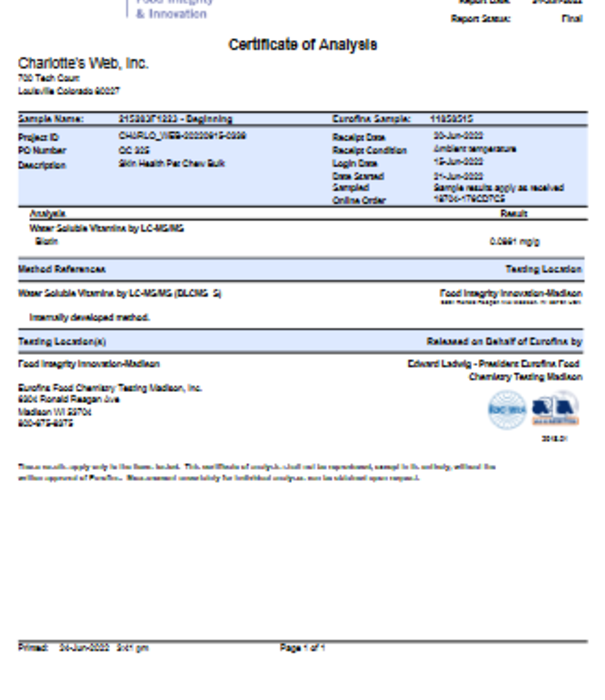 CHARLOTTE'S WEB Charlotte's Web Canine Skin & Allergy Chew, 30ct