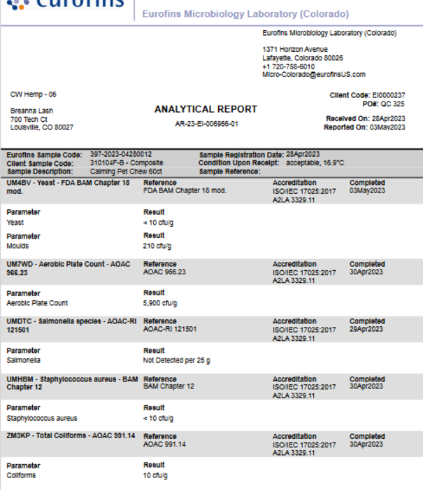 CHARLOTTE'S WEB Charlotte's Web Canine Calming Chews, Chicken, 60ct