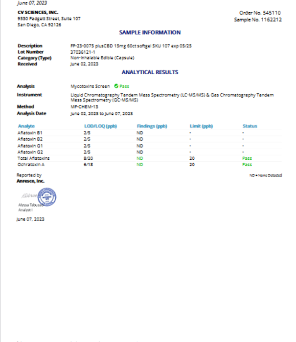 PLUS CBD PlusCBD Extra Strength Formula Softgels, 15mg, 60sg