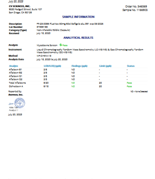 PLUS CBD PlusCBD Maximum Strength Formula Softgels, 50mg, 60sg