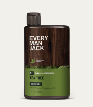 Every Man Jack Shampoo & Conditioner, 2-in-1 Thickening, Tea Tree, 13.5oz.