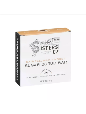 Spinster Sisters Sugar Scrub Bar,  Oat Milk & Honey, 4oz.