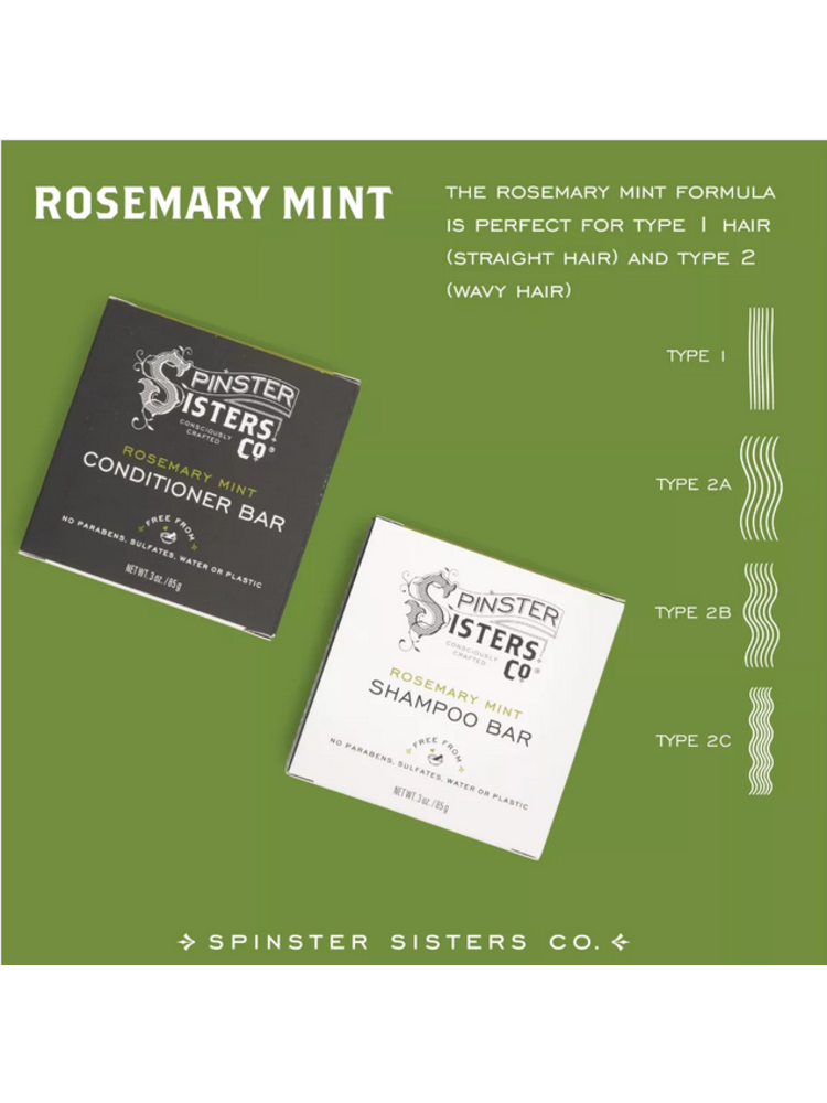 Spinster Sisters Conditioner Bar,  Rosemary Mint, 3oz.