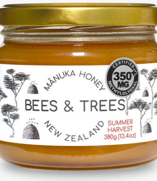 Bees & Trees Manuka Honey 350+ MGO, 13.4oz.