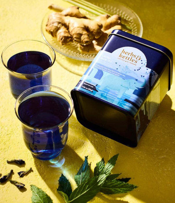 Herbs & Kettles , Lavish Blue Herbal Latte , 1.76 oz tin