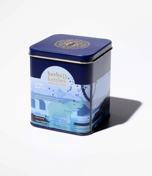 Herbs & Kettles , Lavish Blue Herbal Latte , 1.76 oz tin